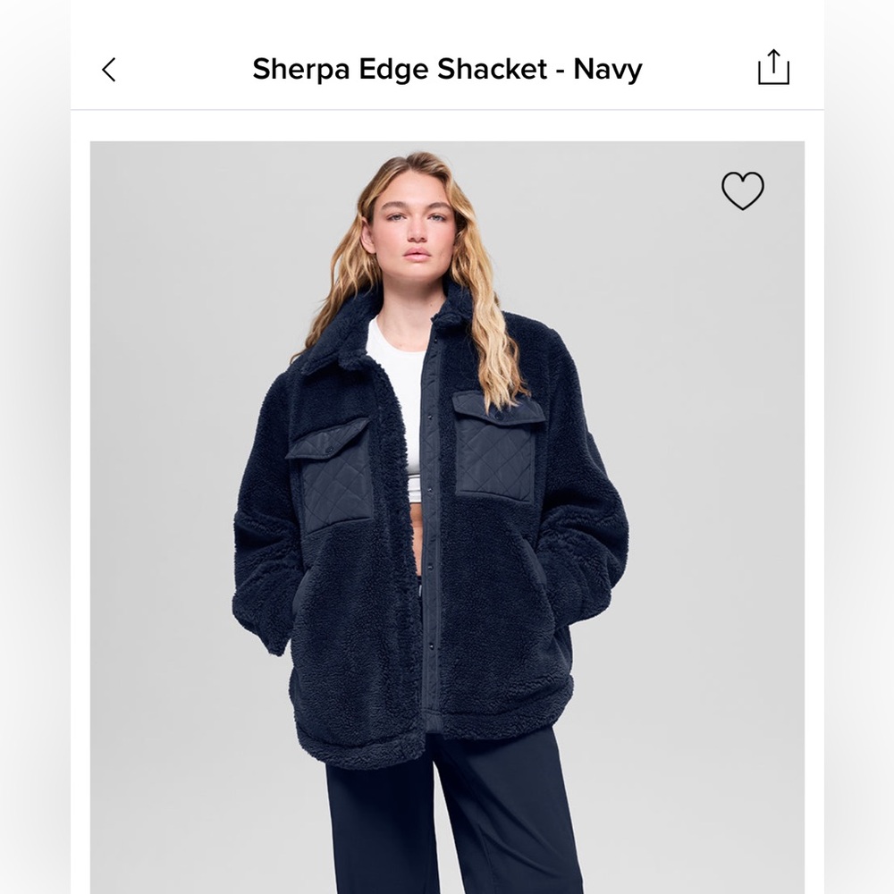 ALO Yoga Navy Quilted-Pocket Sherpa Jacket